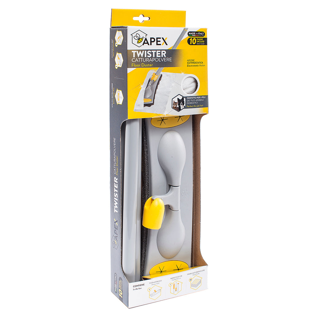 TWISTER FLOOR DUSTER WITH 10 DISPOSABLE CLOTHS AND 3 PCS HANDLE
